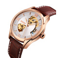 New Arrival Skmei 9223 Automatic Watch Brand Men Wrist Genuine Leather Strap Waterproof 3ATM OEM